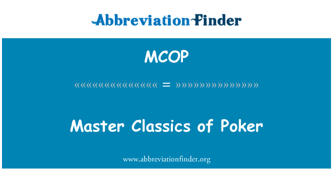 MCOP: Master Classics of Poker