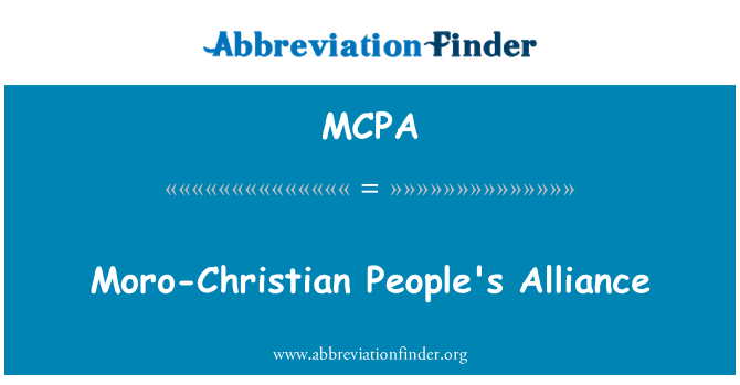 MCPA: Aliança moro-cristiana popular