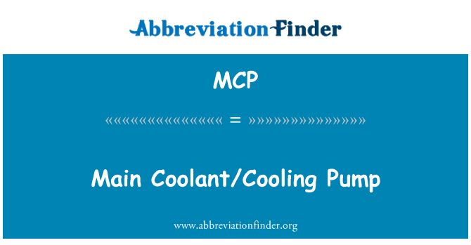 MCP: Bomba de refrigerant principal/refrigeració