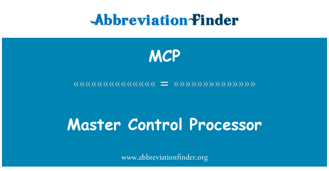 MCP: Master nadzorni procesor