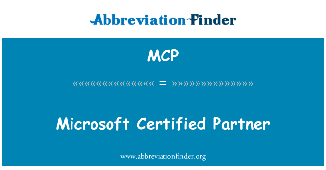 MCP: Microsoft Certified Partner