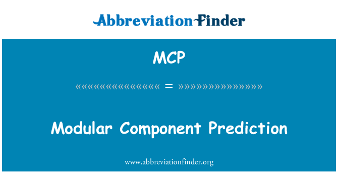 MCP: -Modulair Component voorspelling