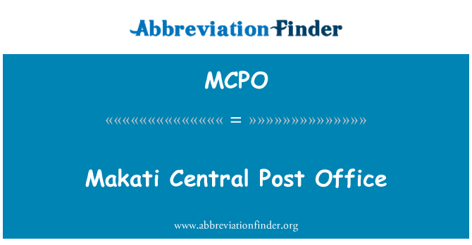 MCPO: Makati Central Post Office