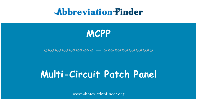 MCPP: Multi-vezje Patch Panel