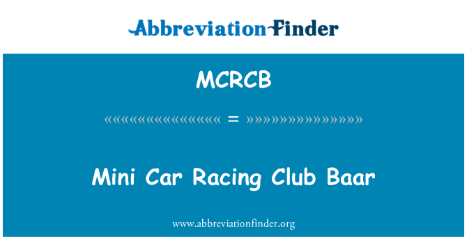 MCRCB: Mini auto Racing Club Baar