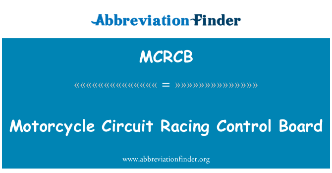 MCRCB: Motocicleta em autódromos placa de controle