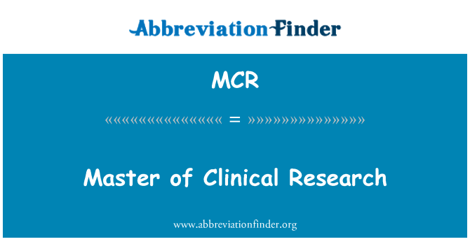 MCR: Master för klinisk forskning
