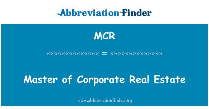 MCR: Uzņēmuma nekustamais īpašums Master
