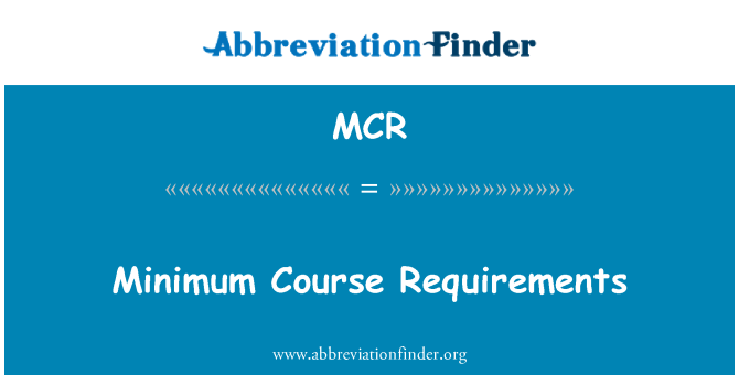 MCR: Minimum naturligvis krav