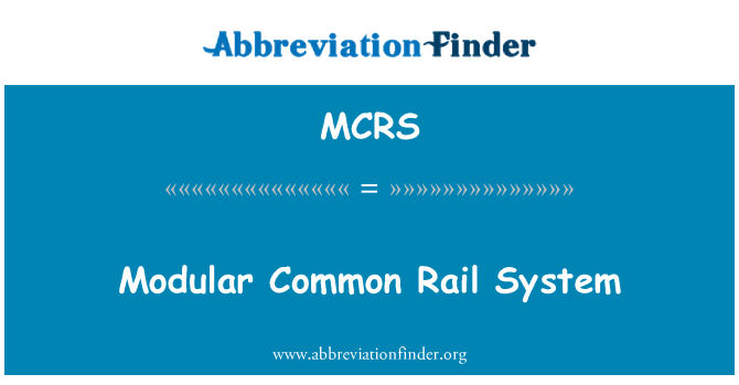 MCRS: Modulárny systém Common Rail