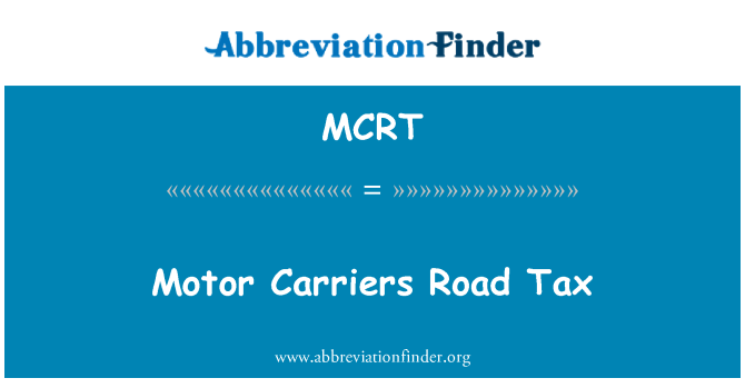 MCRT: Motor Träger-Kfz-Steuer