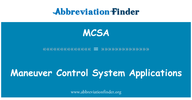 MCSA: Manøvrere kontroll System-programmer