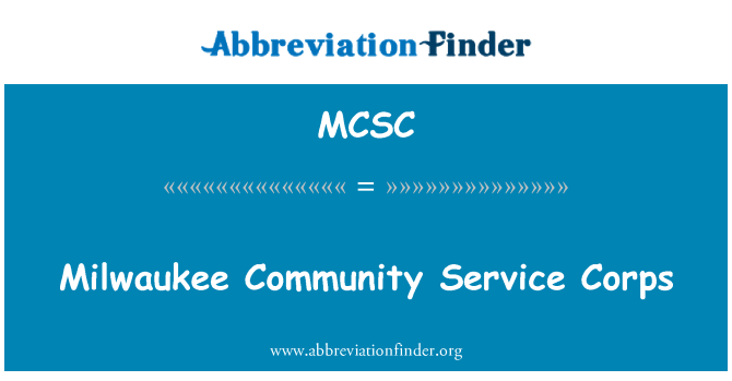 MCSC: Milwaukee kominote sèvis kò