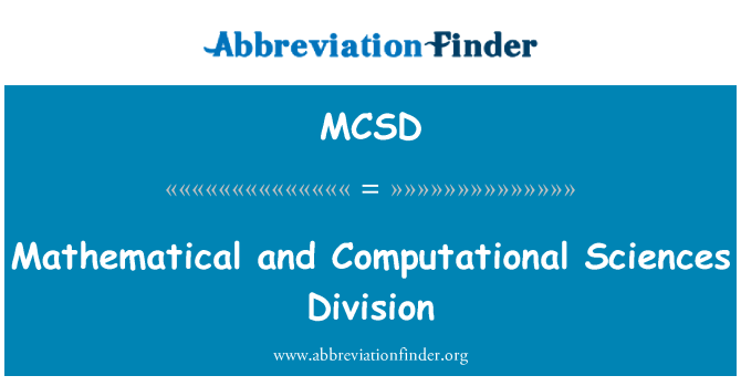 MCSD: Syans matematik Et Calcul yo divizyon