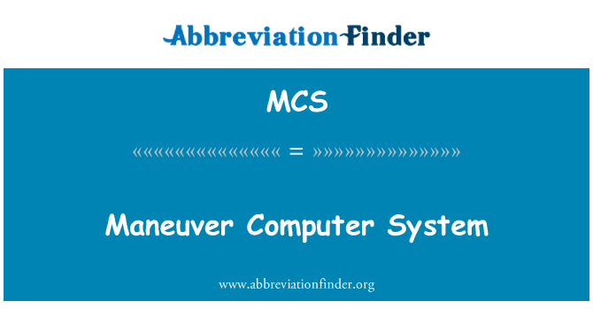 MCS: Manoeuvreren computersysteem