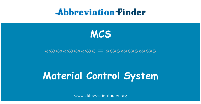 MCS: System rheolaeth faterol