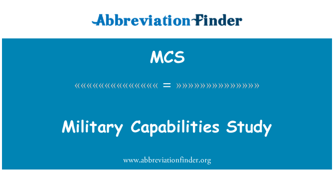 MCS: Nghiên cứu khả năng quân sự