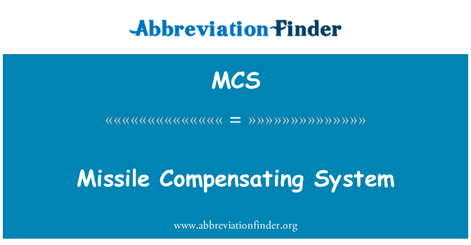 MCS: Sistema li jikkumpensaw tal-missili