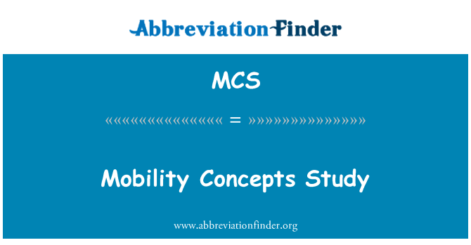 MCS: Studie konceptů mobility