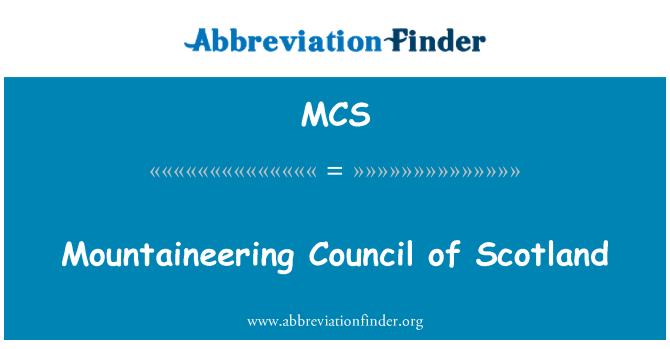 MCS: Mountaineering Council of Scotland