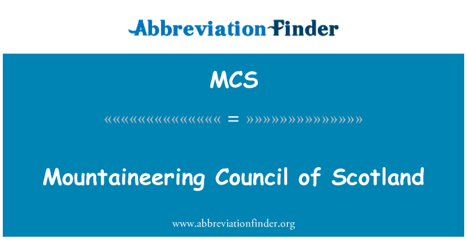 MCS: สภาการปีนเขาของสกอตแลนด์