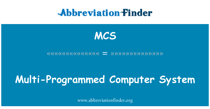 MCS: מערכת המחשב מתוכנת רב