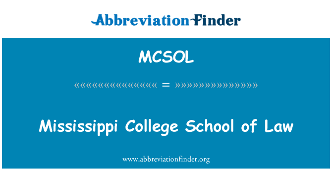 MCSOL: Mississippi College School of Law