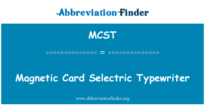 MCST: Scris de Selectric cartela magnetica