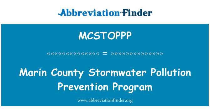 MCSTOPPP: Marin County Stormwater znečistenia Program prevencie