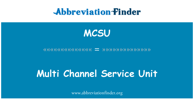 MCSU: Multi Channel Service Unit