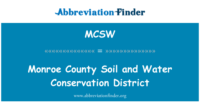 MCSW: มอนโรเขตดินและน้ำการอนุรักษ์เขต