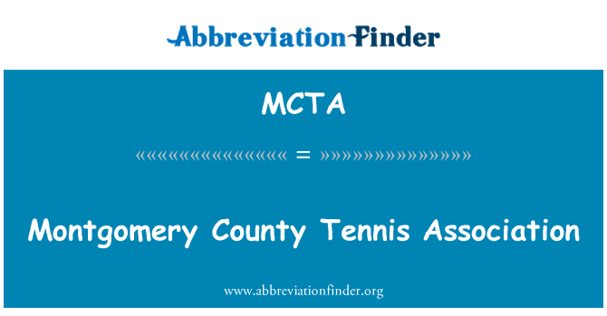 MCTA: Montgomery County Tennis Association