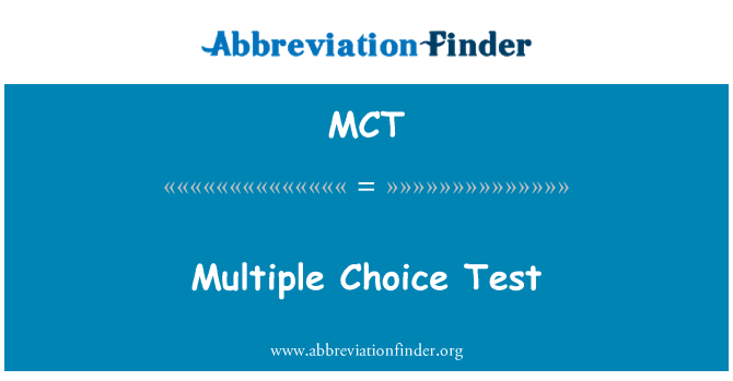 MCT: Test de choix multiple