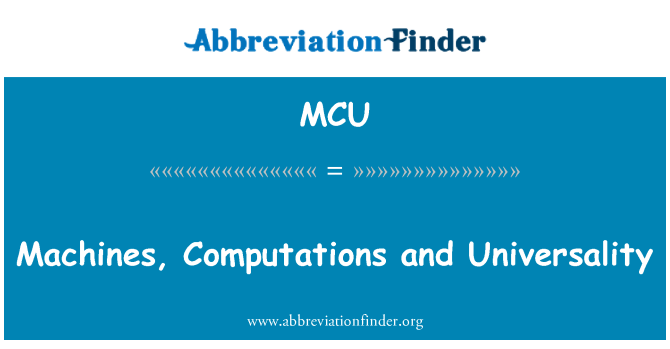 MCU: Stroji, izračunov in univerzalnosti