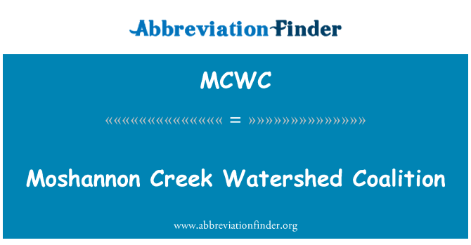 MCWC: Moshannon Creek Das koalisi