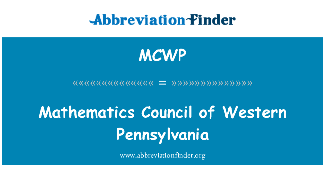 MCWP: Toán học Hội đồng Tây Pennsylvania