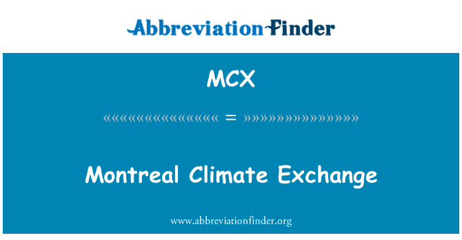 MCX: Монреал Climate Exchange