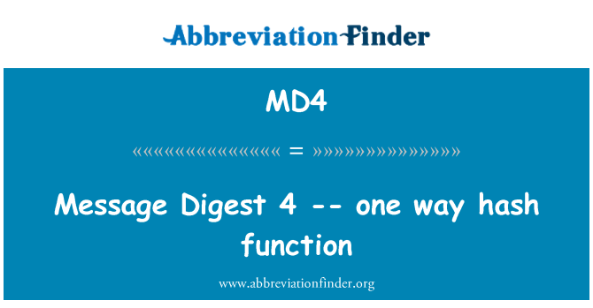 MD4: Message Digest 4--envejs hashfunktion