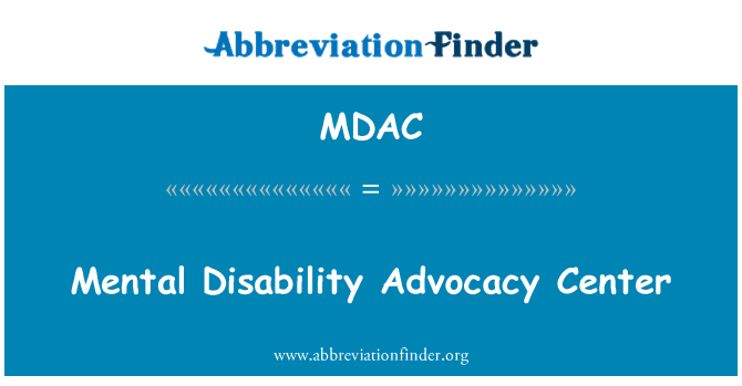 MDAC: Ψυχική αναπηρία Advocacy Center