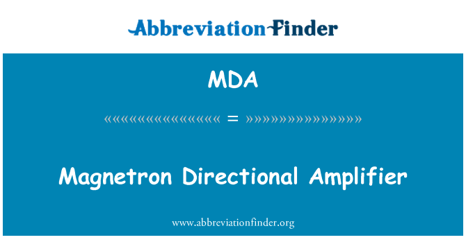 MDA: 마 그 네트 론 방향 증폭기