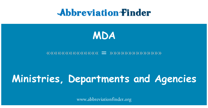 MDA: Departementer, avdelinger og etater