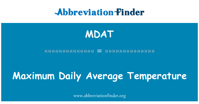 MDAT: 최대 일일 평균 온도