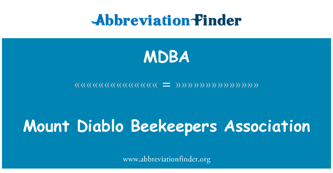MDBA: Mount Diablo Apiculteurs asosyasyon
