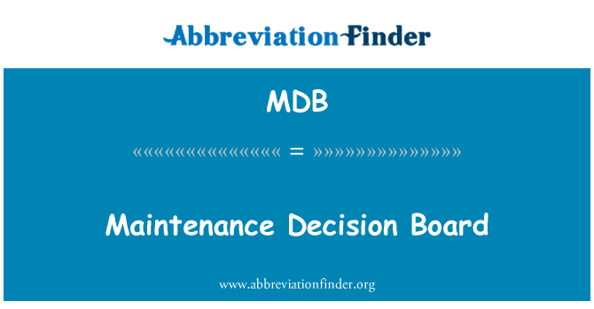 MDB: تعمیر و نگهداری تصمیم هیئت مدیره