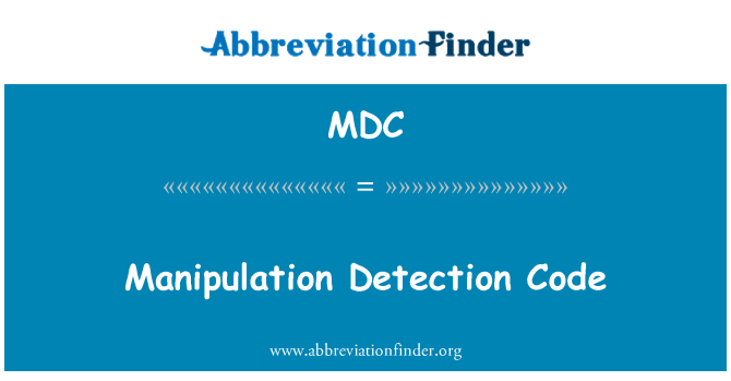 MDC: Kod otkrivanja manipulacije