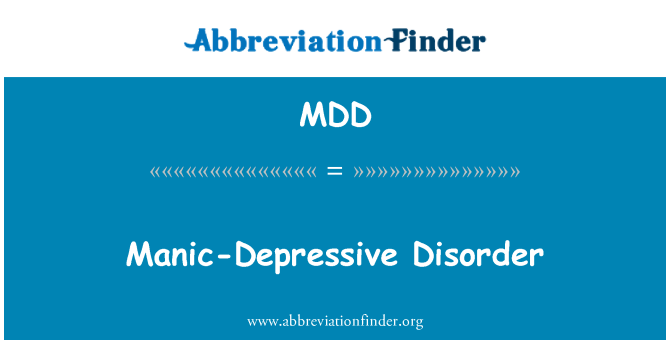 MDD: Manodepressiv sjukdom