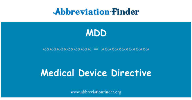 MDD: 医疗设备指令
