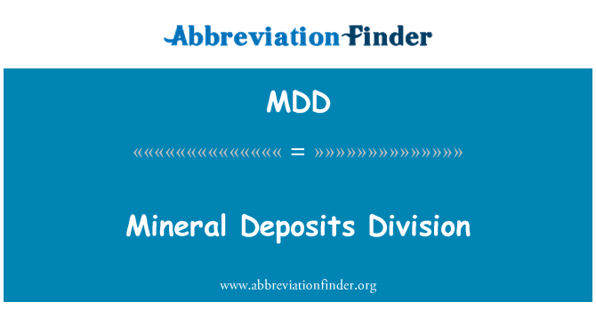 MDD: Mineralfyndigheter Division