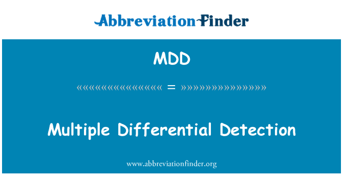 MDD: Viaceré diferenciálna detekcia