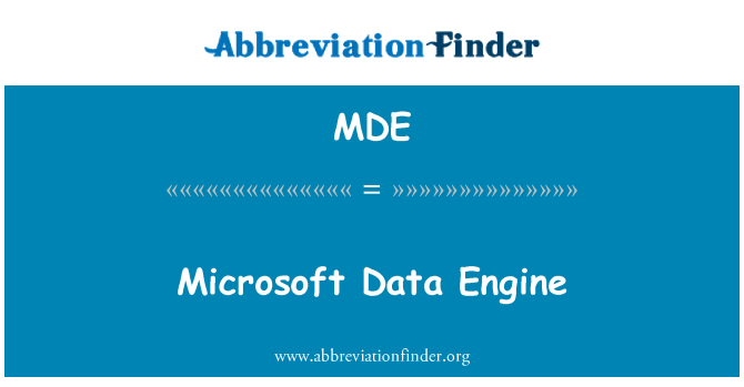 MDE: داده های مایکروسافت موتور
